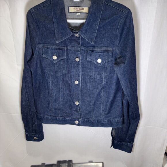 Paris Blues Vintage 90s Y2K  Jacket Womens XL  Dark Wash Made In USA Jean - Picture 3 of 16